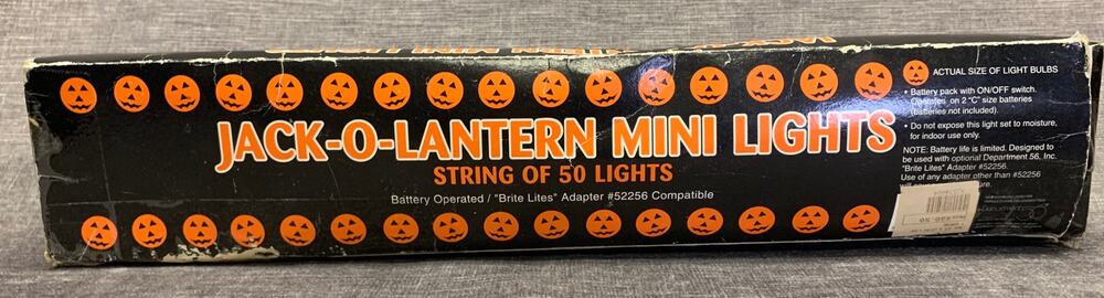 VTG Dept. 56 Jack o Lantern Halloween String Lights For Parts Repair PLZ READ